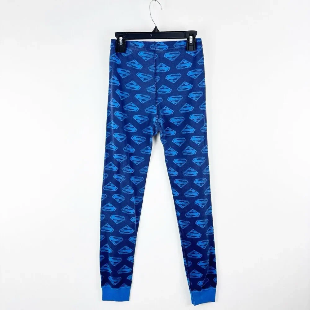 Hanna Andersson Pajamas Size 140 US 10 2pc Set Blue Superman Long Sleeve PJ